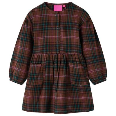 Robe pour enfants à manches longues cognac 104