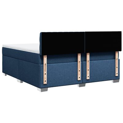 vidaXL Sommier à lattes de lit avec matelas Bleu 180x200 cm Tissu