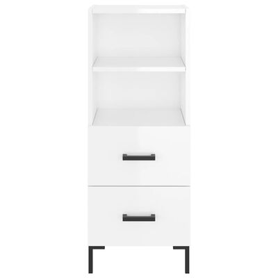 vidaXL Buffet haut Blanc brillant 34,5x34x180 cm Bois d'ingénierie