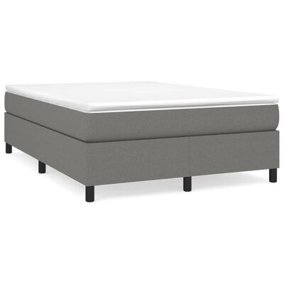 vidaXL Sommier à lattes de lit avec matelas Gris foncé 140x190cm Tissu