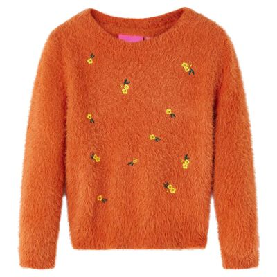 Pull-over tricoté pour enfants orange brûlé 116