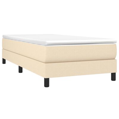 vidaXL Sommier à lattes de lit avec matelas Crème 90x200 cm Tissu