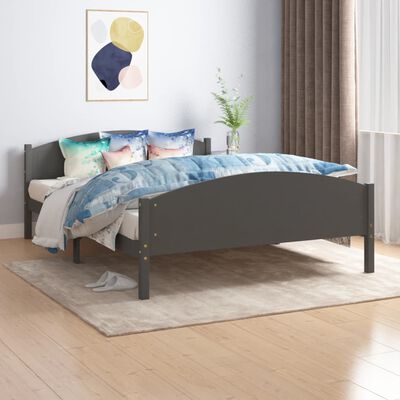 vidaXL Cadre de lit sans matelas gris foncé pin massif 160x200 cm