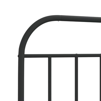 vidaXL Cadre de lit métal sans matelas avec tête de lit noir 90x190 cm