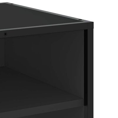 vidaXL Meuble TV noir 61x40x46 cm bois d'ingénierie et métal