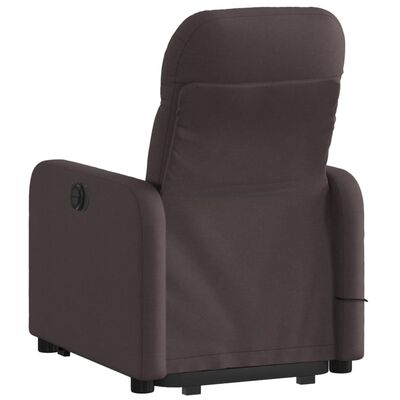 vidaXL Fauteuil inclinable de massage électrique Marron foncé Tissu