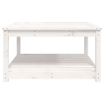 vidaXL Table de jardin blanc 82,5x82,5x45 cm bois massif de pin