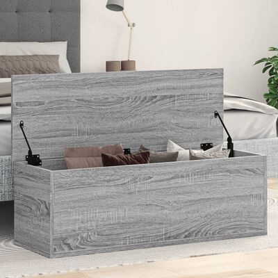 vidaXL Boîte de rangement sonoma gris 102x35x35 cm bois d'ingénierie