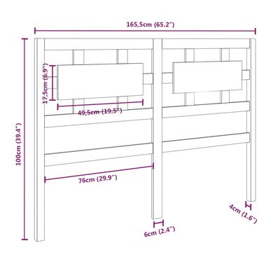 vidaXL Tête de lit Gris 165,5x4x100 cm Bois massif de pin