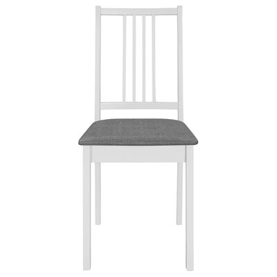 vidaXL Chaises à manger avec coussins lot de 2 blanc bois solide