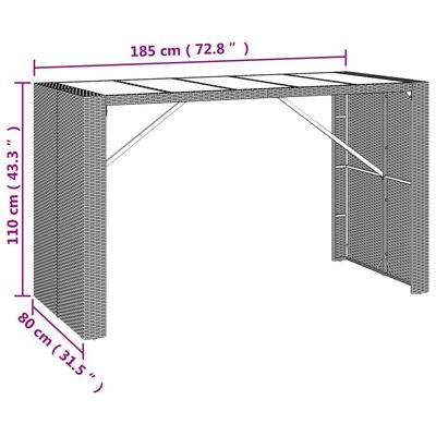 vidaXL Ensemble de bar de jardin 9 pcs avec coussins noir poly rotin