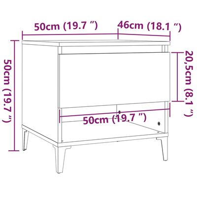 vidaXL Tables d'appoint 2 pcs Blanc 50x46x50 cm Bois d’ingénierie