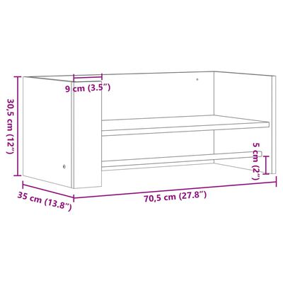 vidaXL Étagère murale chêne sonoma 70,5x35x30,5 cm bois d'ingénierie