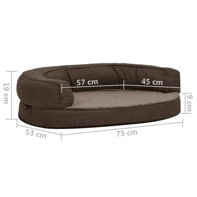 vidaXL Matelas de lit ergonomique de chien 75x53 cm Polaire Marron