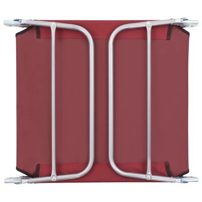 vidaXL Chaises longues pliables lot de 2 Acier et tissu Rouge