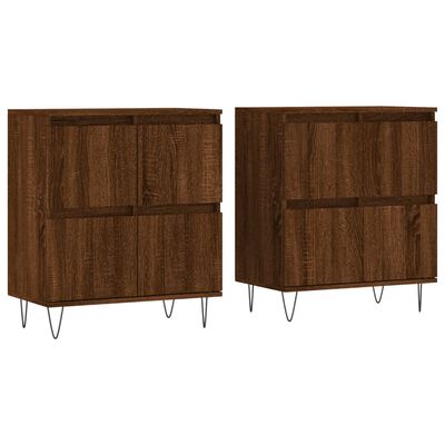 vidaXL Buffets 2 pcs chêne marron bois d'ingénierie