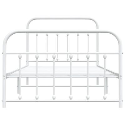 vidaXL Cadre de lit métal sans matelas et pied de lit blanc 100x200 cm