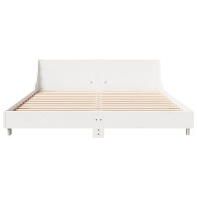 vidaXL Cadre de lit sans matelas blanc 150x200 cm bois de pin massif