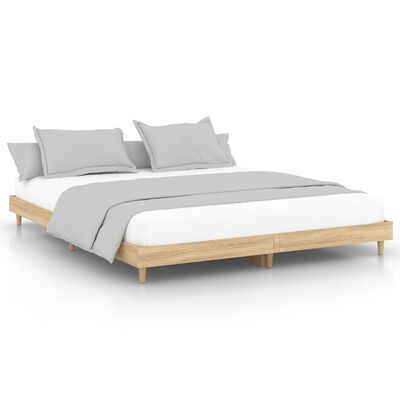 vidaXL Cadre de lit sans matelas chêne sonoma 150x200 cm