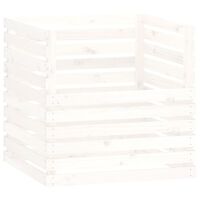 vidaXL Composteur Blanc 80x80x78 cm Bois massif de pin