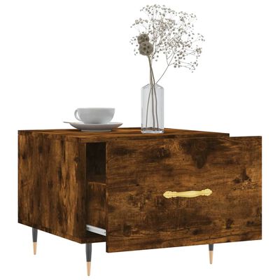 vidaXL Table basse Chêne fumé 50x50x40 cm Bois d'ingénierie