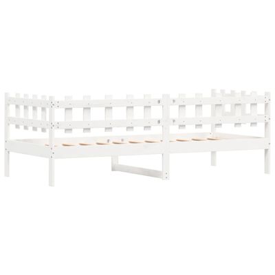 vidaXL Lit de jour sans matelas blanc 90x190 cm bois de pin massif