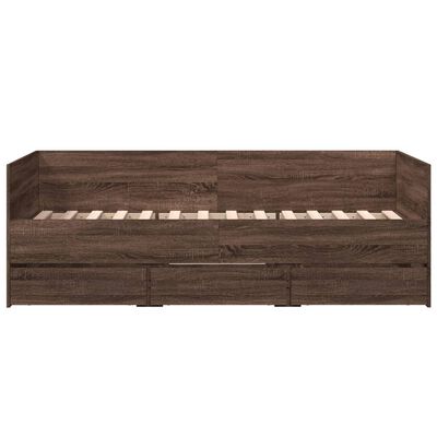 vidaXL Lit de jour avec tiroirs sans matelas chêne marron 75x190 cm