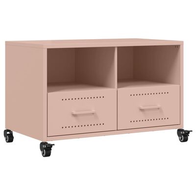 vidaXL Meuble TV rose 68x39x43,5 cm acier