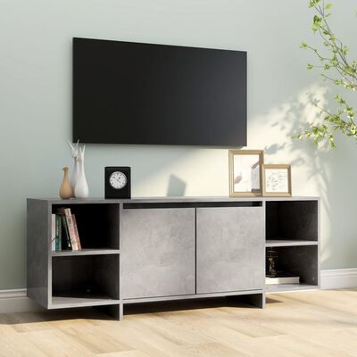 vidaXL Meuble TV Gris béton 130x35x50 cm Bois d'ingénierie