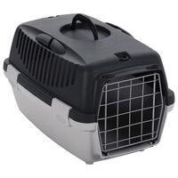 vidaXL Cage de transport animaux de compagnie gris noir 48x32x31 cm PP