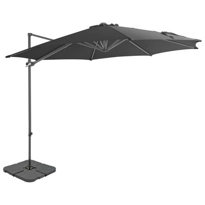 vidaXL Parasol avec base portable Anthracite