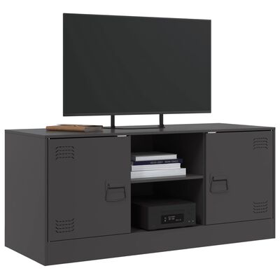 vidaXL Meuble TV noir 99x39x44 cm acier