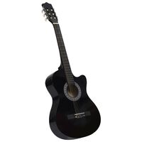 vidaXL Guitare découpée classique occidentale avec 6 cordes Noir 38"