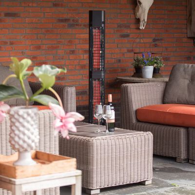 Sunred Chauffage de patio Royal Diamond Dark 3000 W Noir