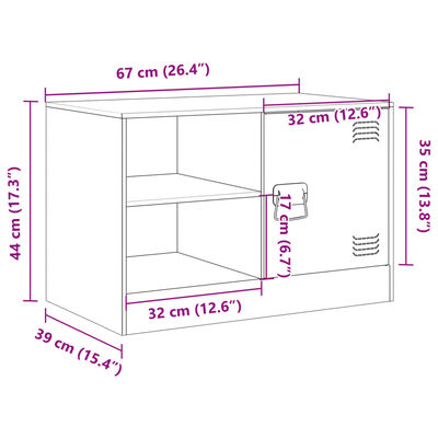 vidaXL Meuble TV rose 67x39x44 cm acier