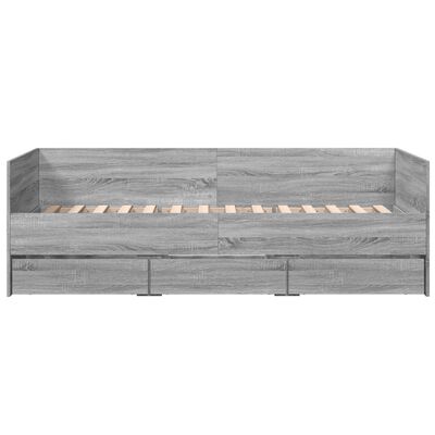 vidaXL Lit de jour avec tiroirs sans matelas sonoma gris 100x200 cm