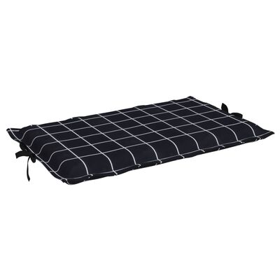 vidaXL Coussin de chaise longue motif à carreaux noir tissu oxford