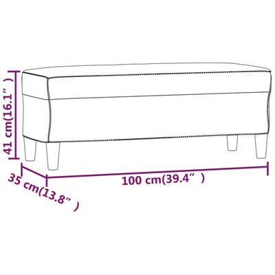 vidaXL Banc Noir 100x35x41 cm Velours