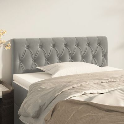 vidaXL Tête de lit gris clair 100x7x78/88 cm velours