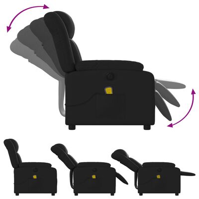 vidaXL Fauteuil de massage inclinable électrique noir similicuir