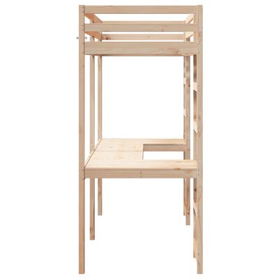 vidaXL Cadre de lit superposé avec bureau 90x200 cm bois de pin massif