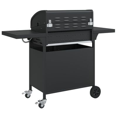 vidaXL Barbecue gril à gaz avec 5 brûleurs noir acier enduit de poudre