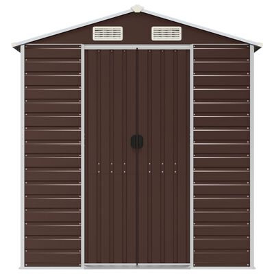 vidaXL Abri de jardin marron 191x895x198 cm acier galvanisé