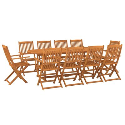 vidaXL Ensemble à manger de jardin 11 pcs 220x90x75 cm bois d'acacia