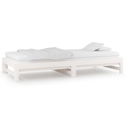 vidaXL Lit coulissant sans matelas blanc 2x(90x190) cm