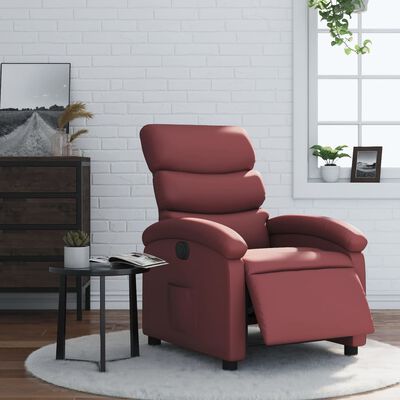 vidaXL Fauteuil inclinable électrique Rouge bordeaux Similicuir