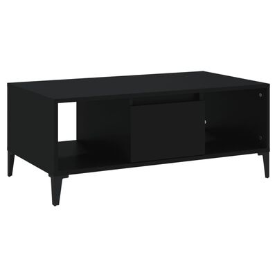 vidaXL Table basse Noir 90x50x36,5 cm Bois d'ingénierie