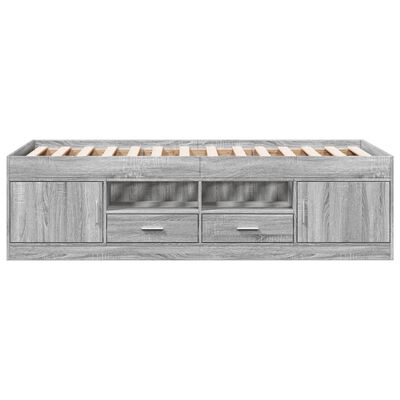 vidaXL Lit de jour avec tiroirs sans matelas sonoma gris 75x190 cm