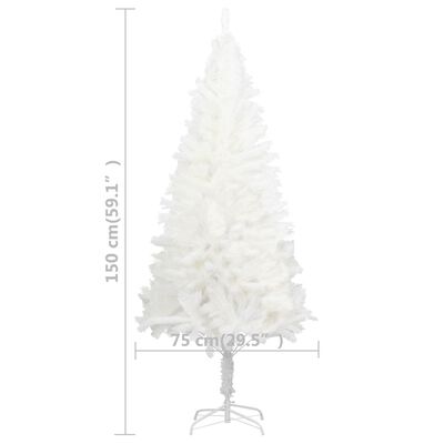 vidaXL Arbre de Noël artificiel pré-éclairé et boules blanc 150 cm