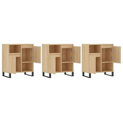 vidaXL Buffets 3 pcs Chêne sonoma Bois d'ingénierie